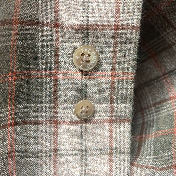 Faconnable 100% Cotton Long Sleeve Button Down Shirt in Brown Plaid, Men's Large - Picture 6 of 7